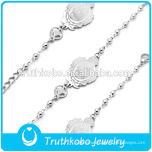 silver rosary bracelet thick chain cool style Chinese good luck bracelet jewelry